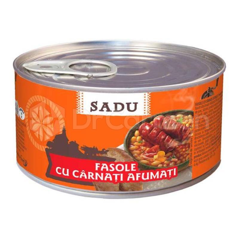 Fasole cu Carnati Afumati Sadu 400 g